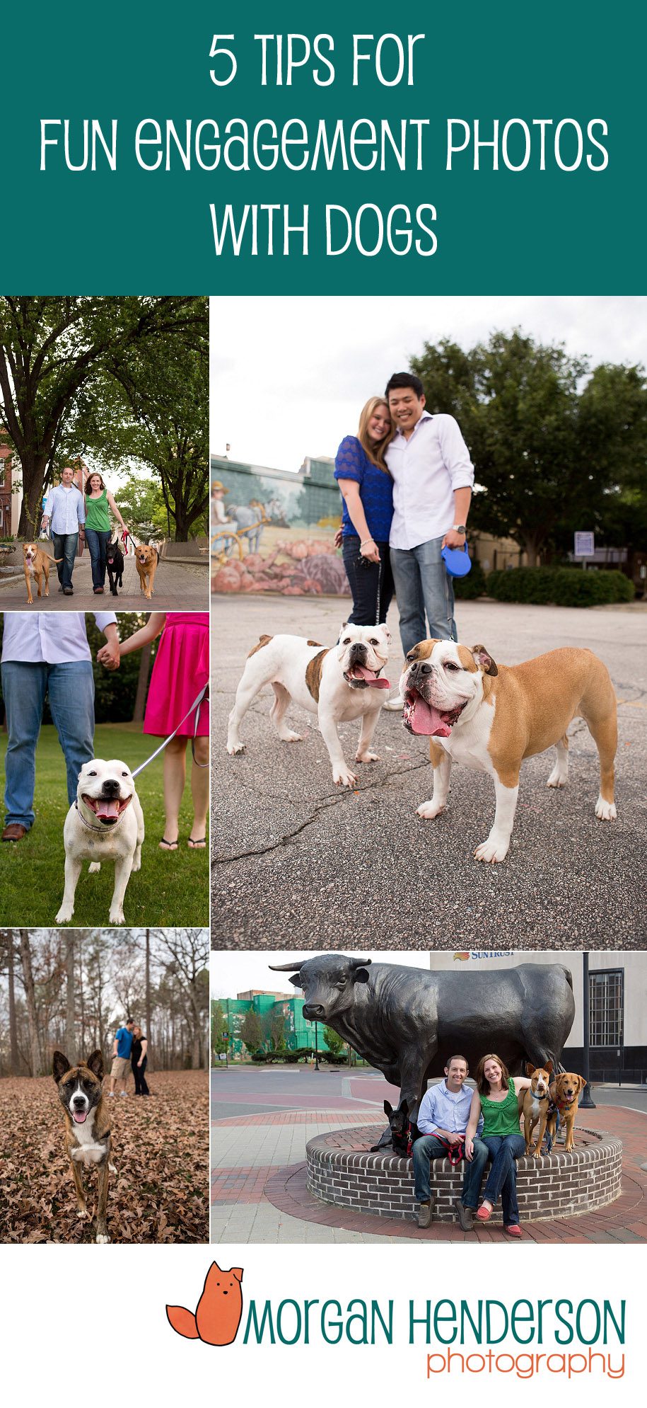 5 tips for engagement photos with dogs by Morgan Henderson Raleigh Durham Wedding Photographer