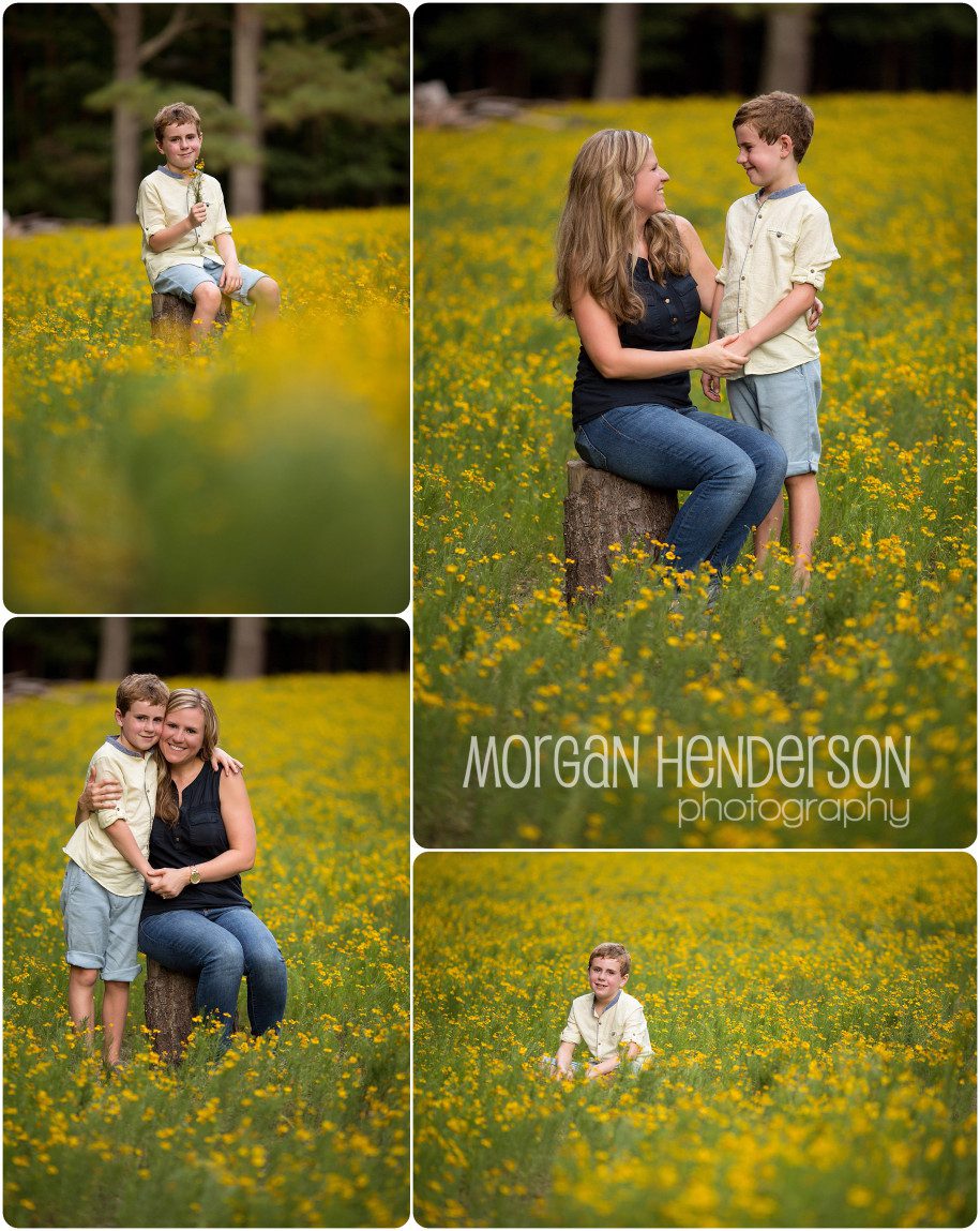 raleigh family photographer yellow flowers