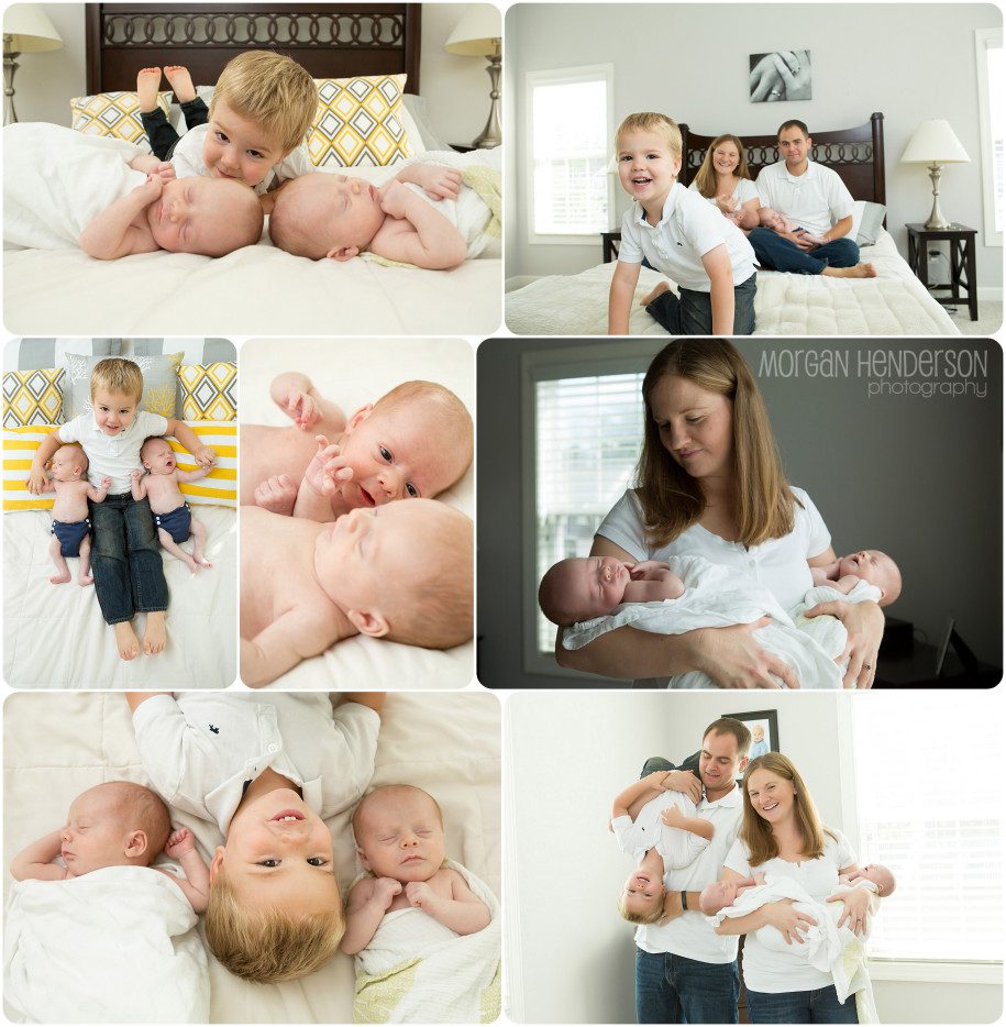 newborn twins at home photography wake forest